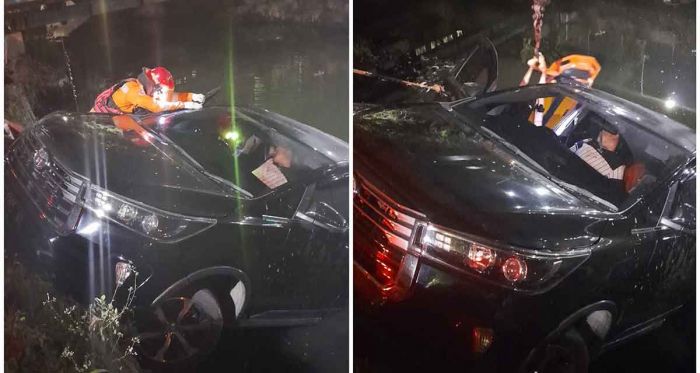 Pengendara Mabuk, Toyota Inova Tercebur ke Kali Depan RS Ubaya Pengendara Mabuk, Toyota Inova Tercebur ke Kali Depan RS Ubaya