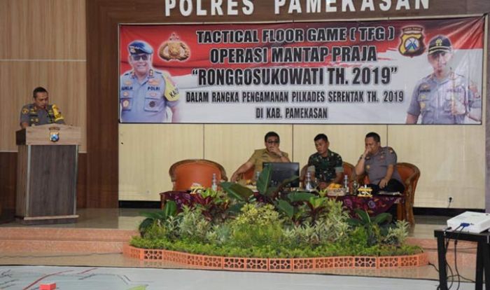 Jelang Pilkades Serentak 2019, Polres Pamekasan Gelar TFG Operasi Mantap Praja Ronggosukowati