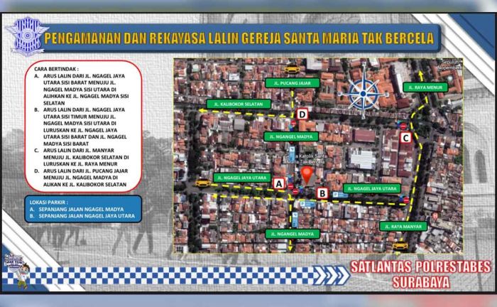 Berikut Rekayasa Lalu Lintas yang Dilakukan Polisi di Surabaya saat Misa Natal 2022 Berikut Rekayasa Lalu Lintas yang Dilakukan Polisi di Surabaya saat Misa Natal 2022