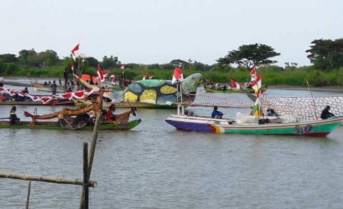 Lomba Perahu Hias Antar Nelayan di Desa Pangkah Wetan, Cara Menggelorakan Semangat Nelayan