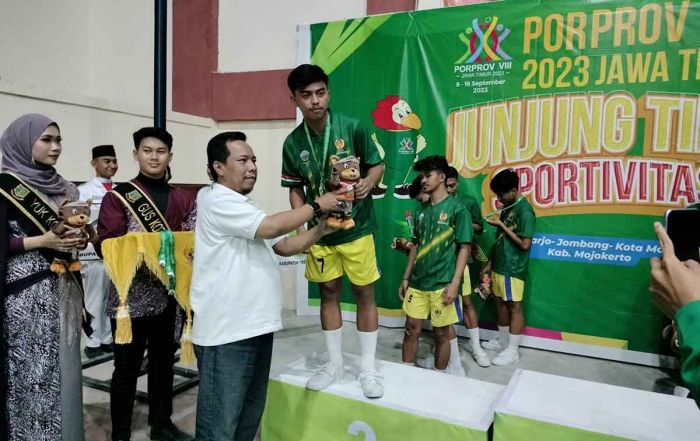 Tim Sepak Takraw Interegu Putra Bangkalan Sumbang Perak di Porprov Jatim 2023