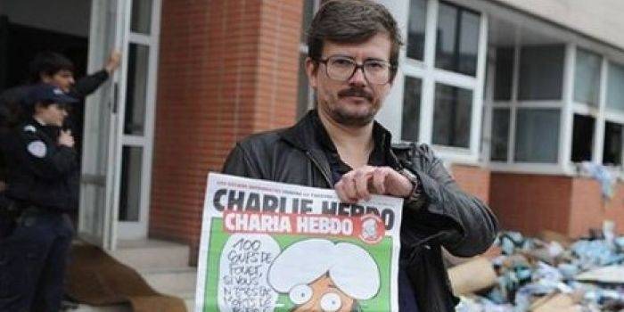 Renald Luzier, kartunis majalah Charlie Hebdo. foto: republika.co.id