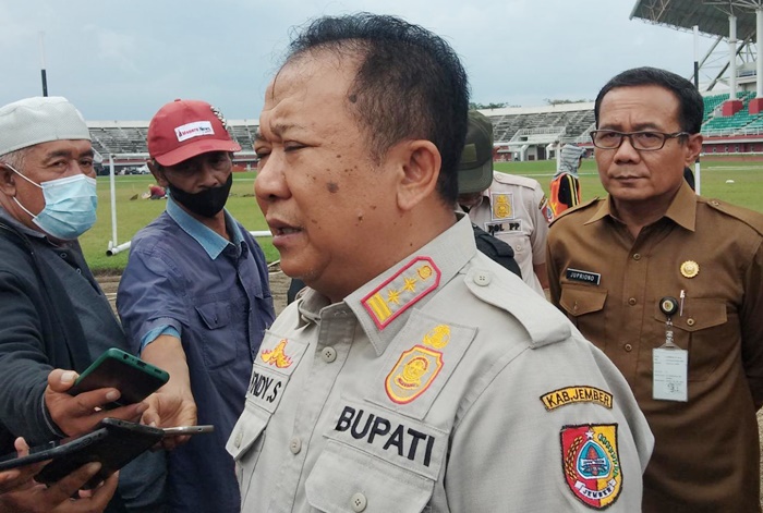 Bupati Hendy usai mengecek venue Porprov Jatim 2022.