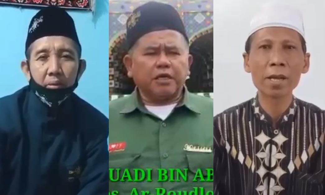 Dari kiri, KH Khozin, KH. Ahmad Suadi Abu Amar, dan KH Abdul Ghofur. foto: ist.