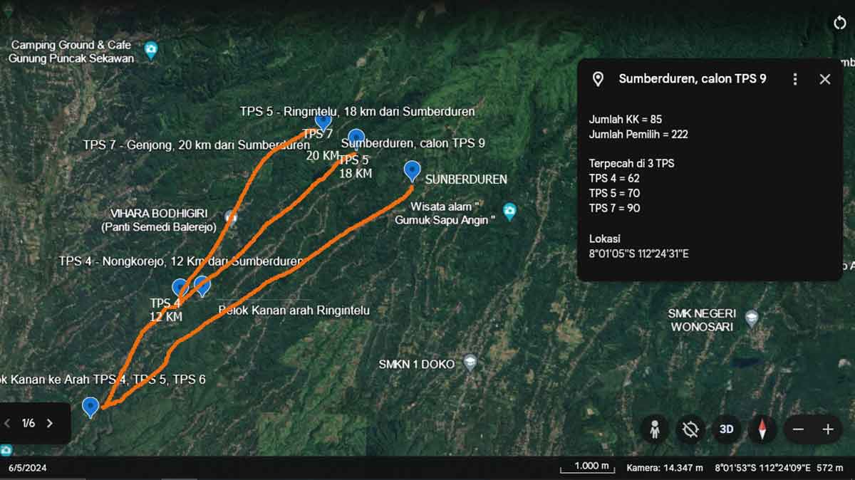 Jarak Tempuh Jauh, Bawaslu Kabupaten Blitar Minta KPU Tambah TPS di Desa Ngadirenggo