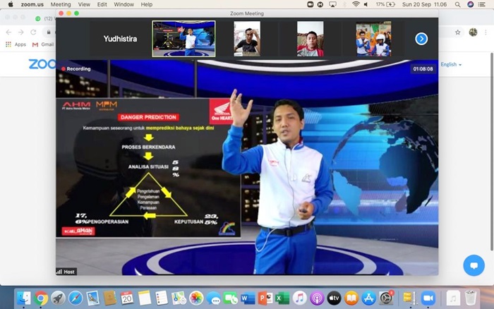 Edukasi yang diberikan MPM Honda Jatim melalui webinar.