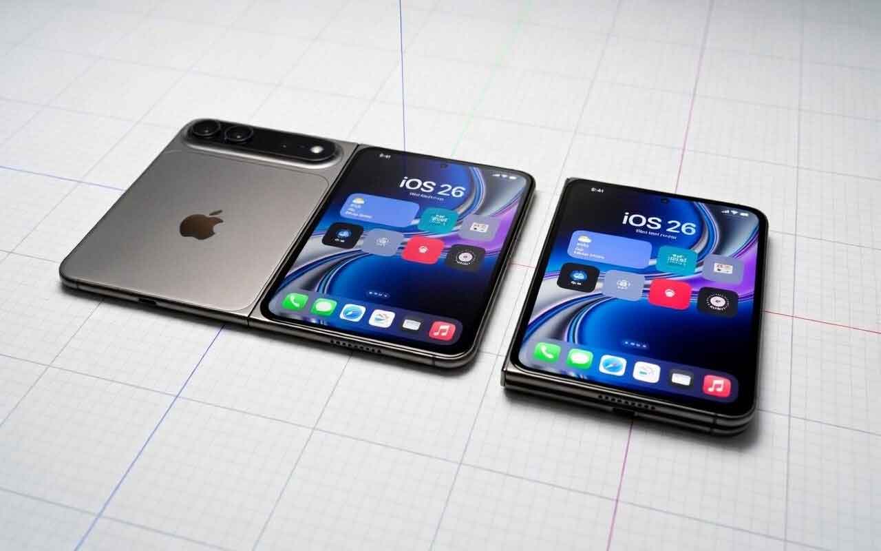 Desain iPhone Fold yang tersebar luas di sosial media X. Foto: X