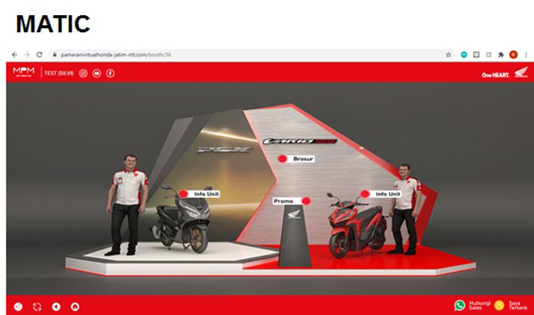 Booth Matic Honda yang ramai dikunjungi konsumen. (foto: ist)