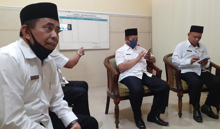 Pimpinan Baznas Sumenep saat melakukan silaturahmi ke Kantor Kemenag Sumenep, Selasa (9/6/2020) kemarin.