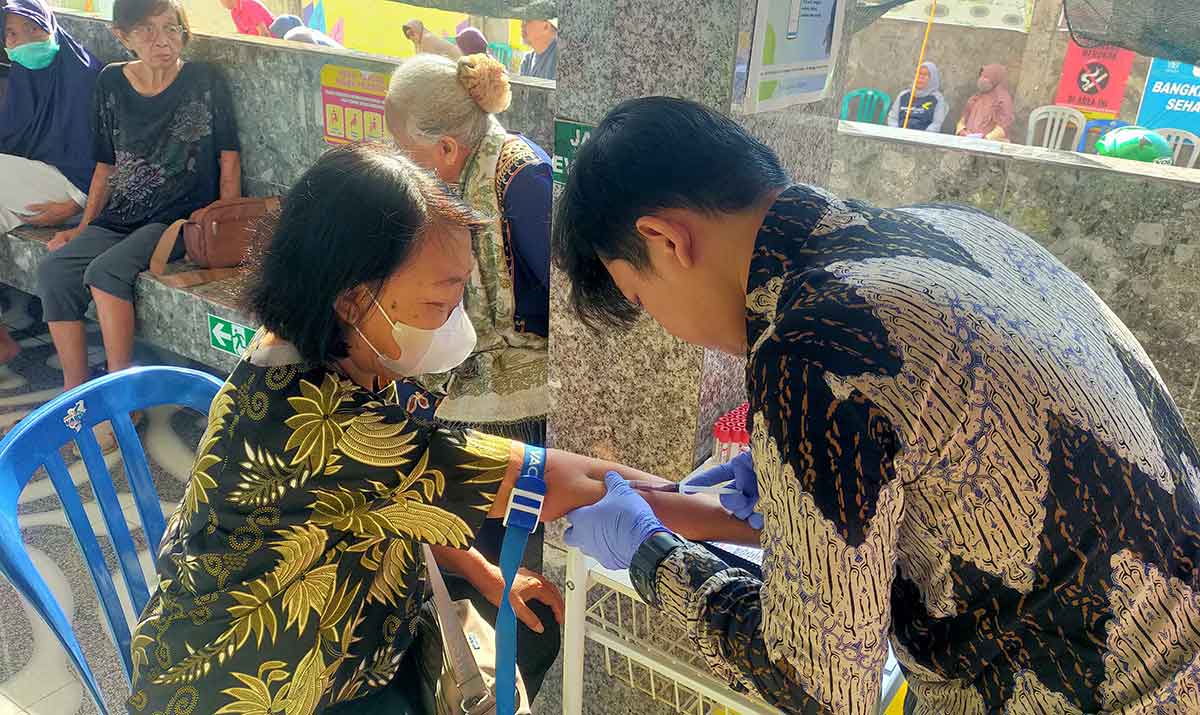 Salah satu pasien saat diperiksa petugas. Foto: Ist 