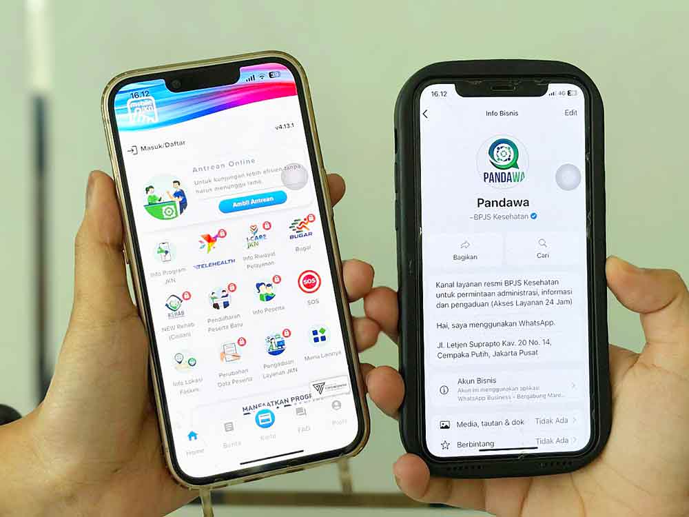 Aplikasi Mobile JKN dan WhatApp Pandawa, solusi untuk capat, praktis, dan hemat waktu.