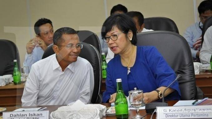 Menteri negara BUMN dan Direktur Utama Pertamina Karen. Foto: www.geoenergi.co