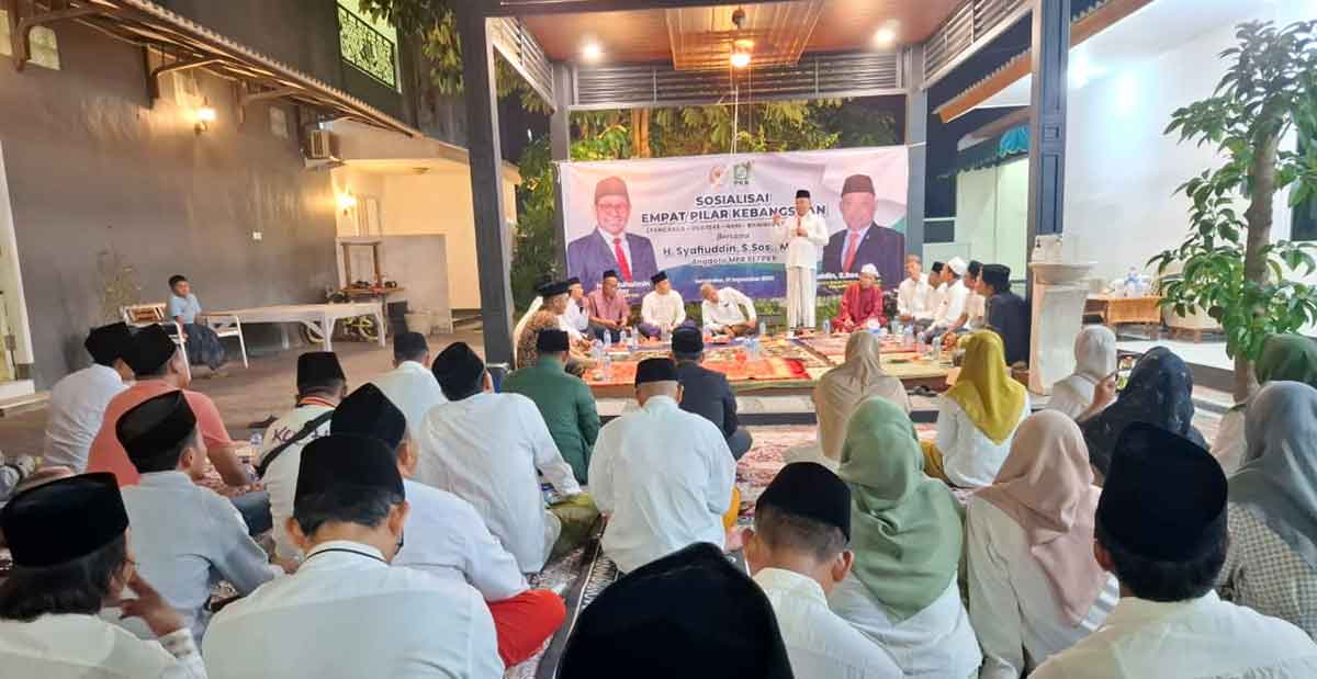 Anggota Komisi V DPR RI, Syafiuddin, saat menggelar sosialisasi 4 pilar kebangsaan di Bangkalan.