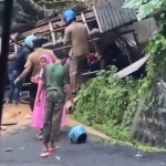 Salah satu titik di mana longsor terjadi di Desa Depok, Trenggalek