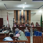 Suasana sidang suap Bupati Lampung Tengah Mustafa Pengadilan Negeri Tindak Pidana Korupsi (Tipikor) Tanjungkarang Lampung, Kamis (4/3/2021). Sidang ini menghadirkan saksi Musa Zainuddin, mantan ketua DPW PKB Lampung yang kini dipenjara.