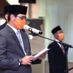 Plt Walikota Pasuruan Raharto Teno Prasetyo, ST melantik dan mengambil sumpah Rudiyanto  AP, MM sebagai penjabat Sekretaris Daerah Kota Pasuruan.