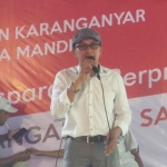 Calon Kades Karanganyar Bambang Dwi Suryanto, saat memberikan sambutan.