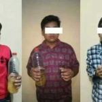 Tiga dari tujuh remaja yang diciduk.