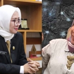 Kolase foto: Wakil Ketua DPRD Gresik, Nur Saidah, dan Kepala Dinsos Gresik, Ummi Khoiroh.