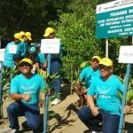 Penanaman 2000 pohon Mangrove oleh JOB PPEJ di pantai Jenu, Tuban. foto: SUWANDI/ BANGSAONLINE