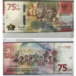 Inilah desain uang baru pecahan Rp 75 ribu yang sempat beredar di grup WA. foto: WA