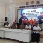 Konferensi pers akhir tahun 2025 yang digelar Polres Pamekasan