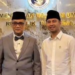 Menteri Haji dan Umrah, Moch. Irfan Yusuf bersama Utusan Khusus Presiden Bidang Pembinaan Generasi Muda dan Pekerja Seni, Raffi Ahmad.