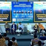 Petrokimia Gresik saat memaparkan dekarbonisasi melalui strategi ekonomi sirkular di Forum Perubahan Iklim Dunia COP3 di Brazil. foto: ist.