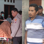 Jenazah Wardatun Thoyyibah (29) saat di RSUD Ibnu Sina Gresik (kiri), dan suami korban, Mahfud (kanan).