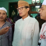 Fauzi Mahendra (kanan) saat mendampingi Cawapres Sandiaga Uno di Jawa Timur, kemarin. foto: ist