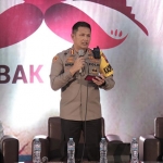 Kapolresta Malang Kota, Kombes Pol Budi Hermanto, saat menyampaikan materi tentang wawasan kebangsaan di UIN Maulana Malik Ibrahim.