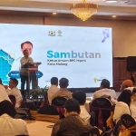 Ketua Hipmi Kota Malang, Hendi Suryo Leksono, saat memberi sambutan.