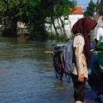 Dusun Culik, kecamatan Tikung Lamongan yang terendam banjir. foto: nurqomar/ BANGSAONLINE