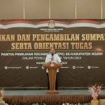 Bupati Ngawi, Ony Anwar Harsono saat memberikan sambutan dalam pelantikan PPK, Rabu (4/1/2023)