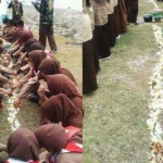 Foto Pramuka makan nasi beralas tanah yang menjadi viral dan menuai kecaman. foto: facebook