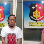 Kedua tersangka saat diamankan di Polsek Waru. (foto: ist).