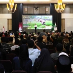 Menteri ATR/BPN saat memberi sambutan dalam orasi kebangsaan dalam Rakor Regional KAHMI. 