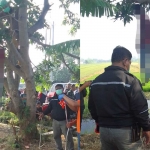 Korban bunuh diri saat dievakuasi oleh anggota Polresta Sidoarjo.