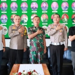 Kapolres AKBP Wiwit Adisatria didampingi Kasat Lantas, Kasat Intelkam dan Kasi Humas Polres Mojokerto dan Kolonel Inf. Unang Sudargo, di Makorem Jalan Veteran No. 3, Kota Mojokerto, Selasa (09/08/2022).