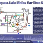 Rekayasa lalu lintas car free night Simpang Gumul Lima Kediri.