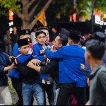 Suasana kericuhan saat pelantikan pengurus cabang PMII Pamekasan yang dilaksanakan di Gedung Bakorwil Madura.