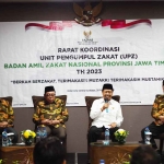 Ketua Baznas Jatim, KH M Roziqi (kemeja putih), saat memimpin rakor bersama para UPZ. Foto: Ist