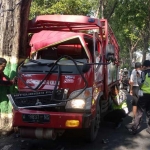 Kondisi truk sebelum dievakuasi.