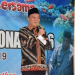 Bupati Lamongan Fadeli saat memberikan sambutan di acara Peringatan Hari Ikan Nasional (Harkannas) ke-6 di Kantor Dinas Perikanan dan Kelautan setempat.