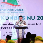  Ketua Umum PBNU, Said Aqil Siradj, saat memberikan sambutan Musyawarah Nasional Alim Ulama dan Konferensi Besar  Nahdlatul Ulama (Munas-Konbes NU) 2021