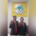 Wongso Negoro (kanan) bersama Sekretaris Golkar Gresik, Atek Ridwan. (Ist)
