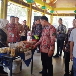 Bupati Bangkalan, Lukman Hakim, saat meninjau salah satu stan BUMDes.