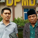 Koordinator aksi dari masyarakat di Desa Morombuh, Kecamatan Kwanyar, Bangkalan, Abdurahman Tohir, saa memberi keterangan kepada awak media.