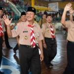 Bupati Jember MZA Djalal, Seto Mulyadi dan Gus Ipul meyapa undangan yang hadir dalam acara Parents Gathering East Java Scouts Challenge 2K15. (Yudi/BANGSAONLINE)