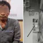Pelaku A (kiri) dan tangkapan layar CCTV aksi pencurian